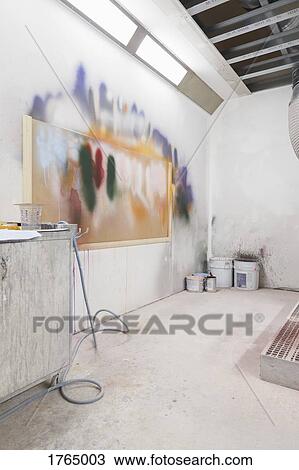 Painting on wall in art studio View Large Photo Image Stock Image - Painting on wall in art studio. Fotosearch