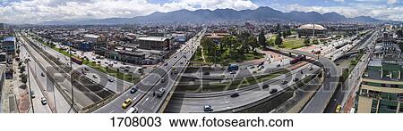 Panoramic view of streets in city on sunny day, Bogota, Columbia View Large Photo Image Stock Image - Panoramic view of streets in city on sunny day, Bogota, Columbia. Fotosearch
