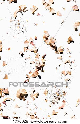 Pencil shavings on white background View Large Photo Image Stock Photo - Pencil shavings on white background. Fotosearch