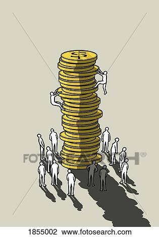 People climbing money coin stack View Large Photo Image Stock Image - People climbing money coin stack. Fotosearch