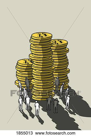 People looking up at tall Bitcoin stacks View Large Photo Image Stock Image - People looking up at tall Bitcoin stacks. Fotosearch