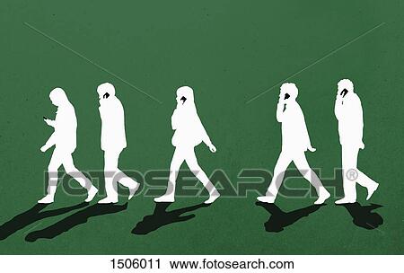 People using phone while walking against green background View Large Photo Image Stock Image - People using phone while walking against green background. Fotosearch