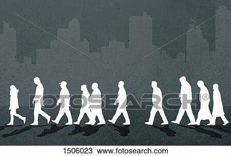 People walking by city View Large Photo Image Stock Image - People walking by city. Fotosearch