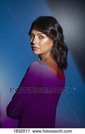 Stock Photo - Portrait confident, beautiful woman. Fotosearch