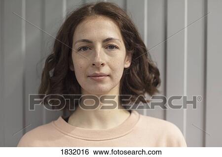 Stock Photograph - Portrait confident, beautiful woman. Fotosearch