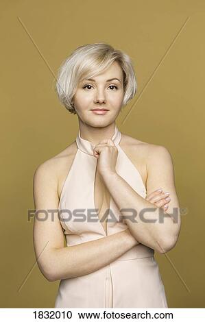 Stock Image - Portrait confident, beautiful young woman. Fotosearch