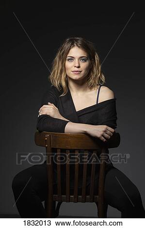 Stock Image - Portrait confident, beautiful young woman. Fotosearch