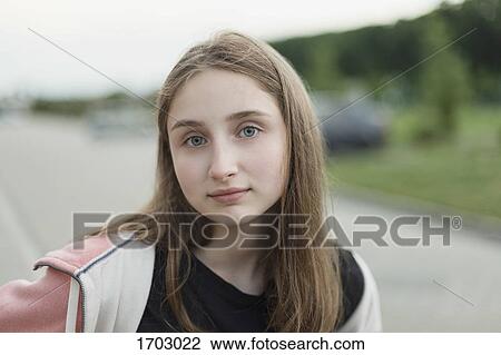 Portrait of teenage girl with gray eyes View Large Photo Image Stock Image - Portrait of teenage girl with gray eyes. Fotosearch