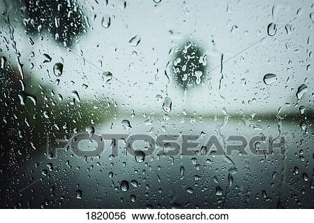 Stock Photograph - Raindrops on window. Fotosearch