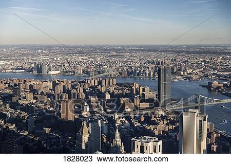 Stock Image - Scenic cityscape view, New York City, New York, USA. Fotosearch