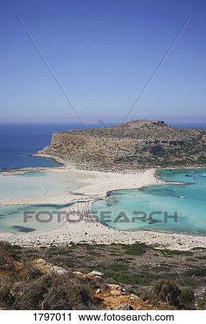 Scenic view of Balos Beach, Crete, Greece View Large Photo Image Stock Image - Scenic view of Balos Beach, Crete, Greece. Fotosearch