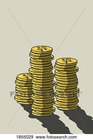 Stacks of US Currency coins View Large Photo Image Stock Photo - Stacks of US Currency coins. Fotosearch