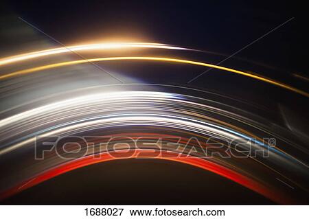 Various abstract light trails against black background View Large Photo Image Stock Photo - Various abstract light trails against black background. Fotosearch