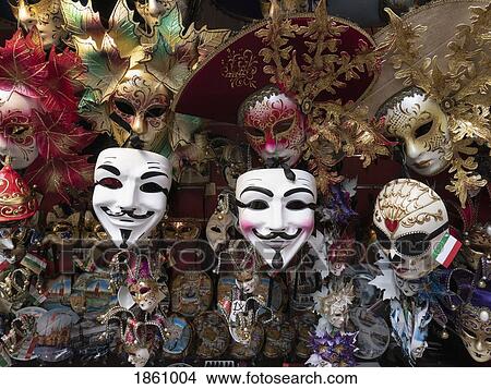 Venetian masks on display, Venice, Italy View Large Photo Image Picture - Venetian masks on display, Venice, Italy. Fotosearch