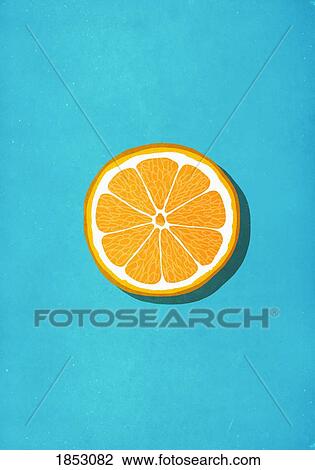 Vibrant orange slice against blue background View Large Photo Image Stock Image - Vibrant orange slice against blue background. Fotosearch