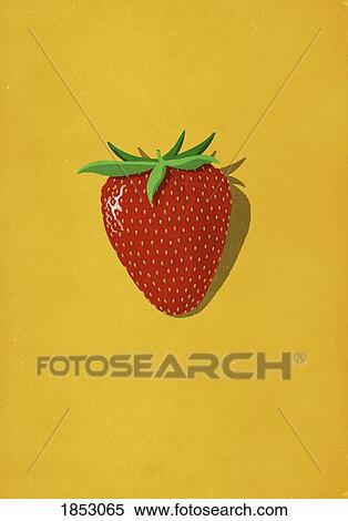 Vibrant red strawberry on yellow background View Large Photo Image Stock Photography - Vibrant red strawberry on yellow background. Fotosearch