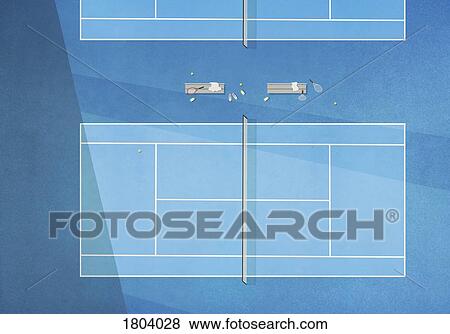View from above blue tennis court View Large Photo Image Stock Photo - View from above blue tennis court. Fotosearch