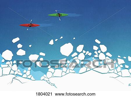 View from above people kayaking along ice on ocean View Large Photo Image Stock Image - View from above people kayaking along ice on ocean. Fotosearch