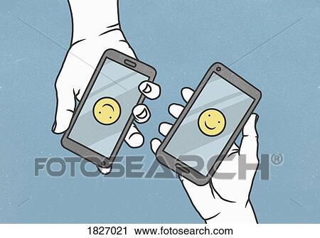 View from above smiley faces on smart phones View Large Photo Image Stock Image - View from above smiley faces on smart phones. Fotosearch