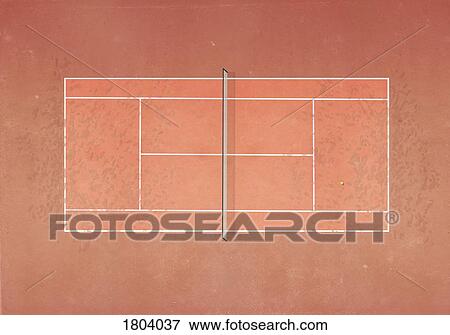 View from above tennis ball on clay tennis court View Large Photo Image Stock Photo - View from above tennis ball on clay tennis court. Fotosearch