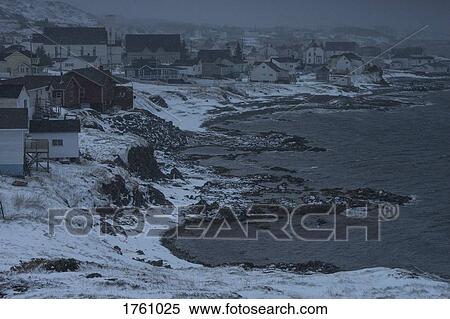 View of town on icy coastline, Twillingate, Newfoundland, Canada View Large Photo Image Stock Photography - View of town on icy coastline, Twillingate, Newfoundland, Canada. Fotosearch