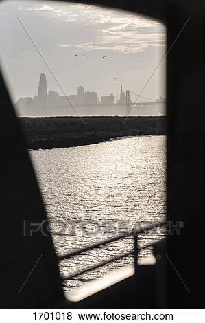 View through window of city, Oakland, California, USA View Large Photo Image Stock Photo - View through window of city, Oakland, California, USA. Fotosearch