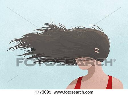 Wind blowing womans hair View Large Photo Image Stock Photography - Wind blowing womans hair. Fotosearch