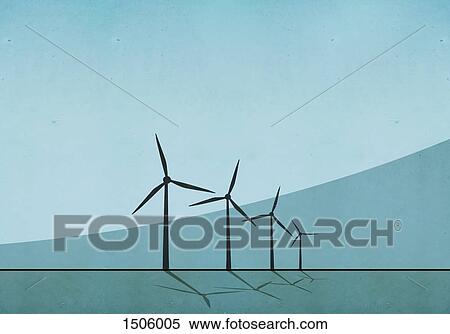 Windmills against blue background View Large Photo Image Stock Photography - Windmills against blue background. Fotosearch
