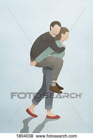 Woman carrying husband on back View Large Photo Image Stock Photo - Woman carrying husband on back. Fotosearch