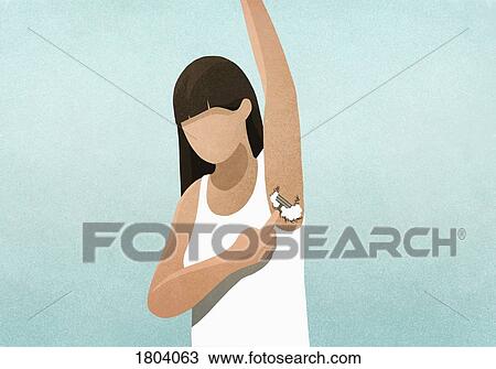 Woman shaving armpit View Large Photo Image Stock Image - Woman shaving armpit. Fotosearch