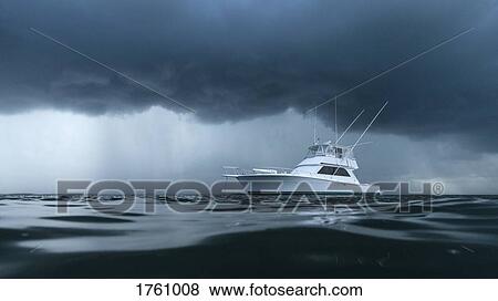 Yacht on ominous stormy ocean View Large Photo Image Stock Photo - Yacht on ominous stormy ocean. Fotosearch