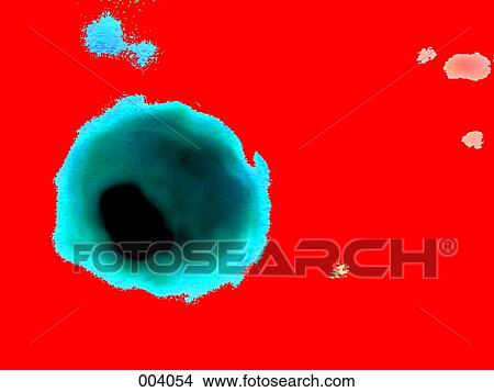 Picture - abstract forms on bright, red background. Fotosearch