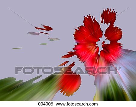 Stock Photography - an abstract, bursting red flower. Fotosearch