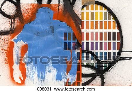 collage of graffiti, stencil, and color pattern on a wall View Large Photo Image Stock Image - collage of graffiti, stencil, and color pattern on a wall. Fotosearch