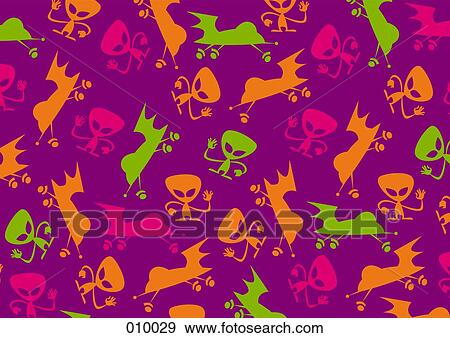 illustrated abstract pattern featuring aliens and spaceships View Large Photo Image Stock Photo - illustrated abstract pattern featuring aliens and spaceships. Fotosearch