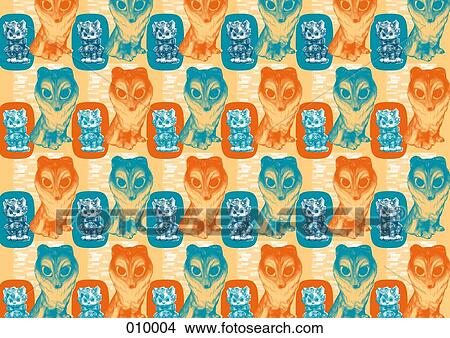 illustrated pattern featuring dog and girl View Large Photo Image Picture - illustrated pattern featuring dog and girl. Fotosearch