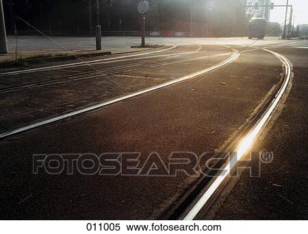 Stock Photography - Berlin, Germany, streetcar tracks. Fotosearch