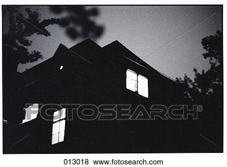 house from outside at night View Large Photo Image Stock Photo - house from outside at night. Fotosearch