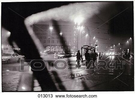 streetcar stop at night View Large Photo Image Stock Image - streetcar stop at night. Fotosearch
