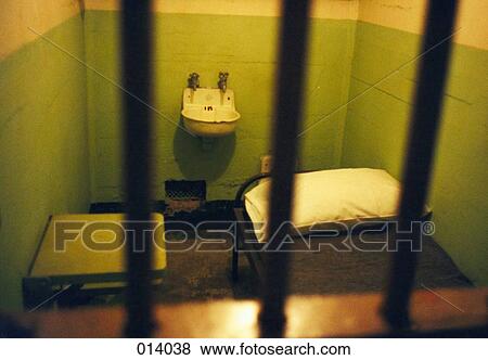 Stock Photo - prison cell with sink and bed. Fotosearch