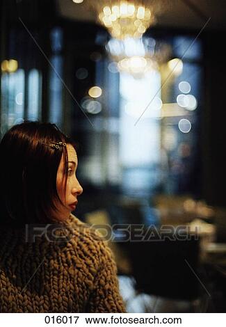 profile of woman in beautiful room View Large Photo Image Stock Photo - profile of woman in beautiful room. Fotosearch