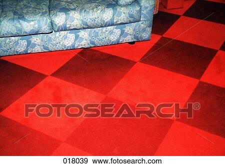 part of a blue, flowery couch on a red-checkered floor View Large Photo Image Stock Photo - part of a blue, flowery couch on a red-checkered floor. Fotosearch