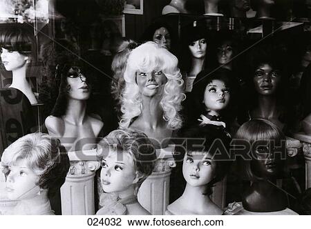 Mannequins with wigs in a wig shop View Large Photo Image Stock Image - Mannequins with wigs in a wig shop. Fotosearch