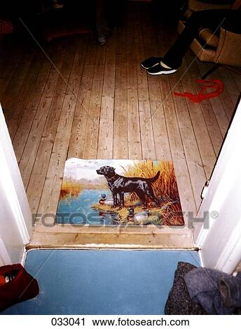 A painting of a dog on the floor in a doorway View Large Photo Image Stock Image - A painting of a dog on the floor in a doorway. Fotosearch