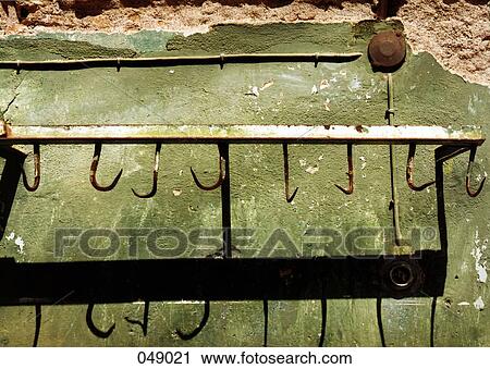 hooks attached to concrete wall View Large Photo Image Stock Image - hooks attached to concrete wall. Fotosearch