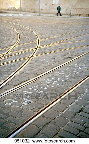 Several streetcar tracks converging View Large Photo Image Stock Image - Several streetcar tracks converging. Fotosearch