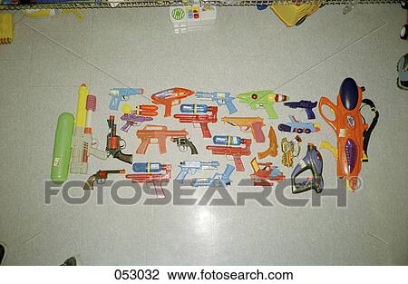 Stock Image - A collection of toy guns. Fotosearch