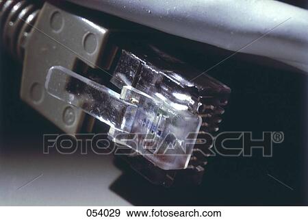 Stock Photo - An computer network connection cable. Fotosearch