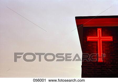 A neon cross View Large Photo Image Stock Image - A neon cross. Fotosearch