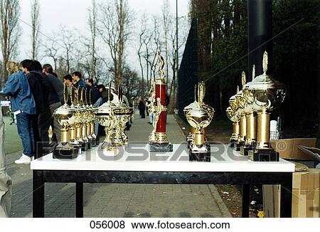 A trophy table at a soccer game View Large Photo Image Stock Photo - A trophy table at a soccer game. Fotosearch